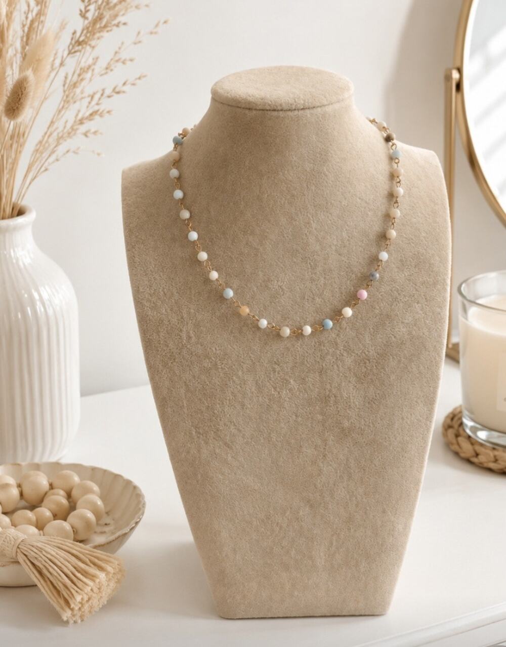Pomina Semi Precious Stone Gold Necklace New